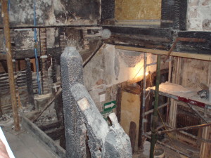 Before New Oak and stainless steel framing is installed.